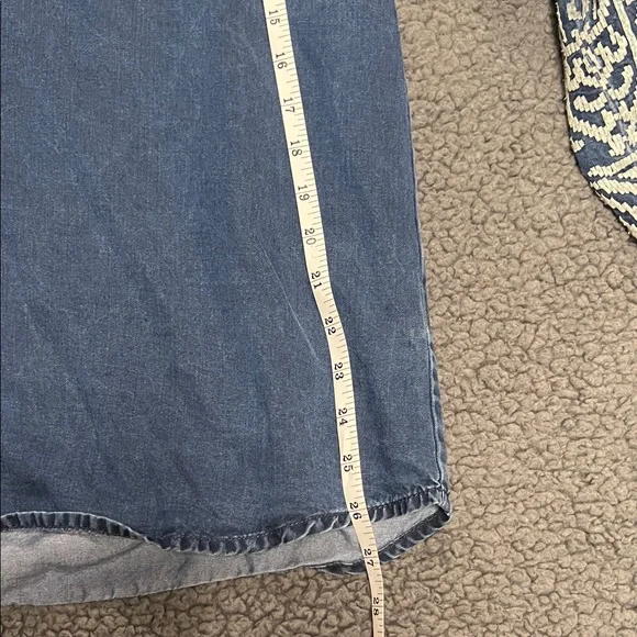 Soft Surroundings Embroidered Indigo Peasant Blouse - White Detail Large - Picture 8 of 8